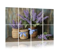 8 Pack Acoustic Wall Panels Sound Absorbing Wall Art acoustic foam Purple Lavender Rustic Floral Farmhouse Flower Country Lilac 48"x32" Sound Proofing Panels for walls Decorative Noise Dampening