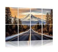 8 Pack Acoustic Wall Panels Sound Absorbing Wall Art acoustic foam Road to Mount Shasta California 48"x32" Sound Proofing Panels for walls Decorative Noise Dampening
