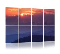 8 Pack Acoustic Wall Panels Sound Absorbing Wall Art acoustic foam Rolling Mountain Ranges Sunset 48"x32" Sound Proofing Panels for walls Decorative Noise Dampening