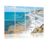 8 Pack Acoustic Wall Panels Sound Absorbing Wall Art acoustic foam Scala dei Turchi Sicily Italy 48"x32" Sound Proofing Panels for walls Decorative Noise Dampening