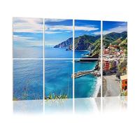 8 Pack Acoustic Wall Panels Sound Absorbing Wall Art acoustic foam Scenic view colorful village Vernazza Cinque Terre 48"x32" Sound Proofing Panels for walls Decorative Noise Dampening
