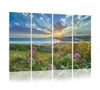 8 Pack Acoustic Wall Panels Sound Absorbing Wall Art acoustic foam Seven Sisters Country Park Sussex wild flowers 48"x32" Sound Proofing Panels for walls Decorative Noise Dampening
