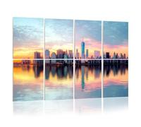 8 Pack Acoustic Wall Panels Sound Absorbing Wall Art acoustic foam Skyline World Trade Center building twilight 48"x32" Sound Proofing Panels for walls Decorative Noise Dampening