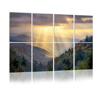 8 Pack Acoustic Wall Panels Sound Absorbing Wall Art acoustic foam Sunrise Light Rays Rolling Mountain Ridges ad Autumn 48"x32" Sound Proofing Panels for walls Decorative Noise Dampening