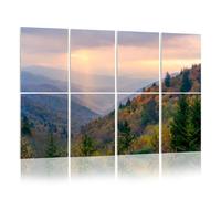 8 Pack Acoustic Wall Panels Sound Absorbing Wall Art acoustic foam Sunrise Light Rays Rolling Mountain Ridges ad Autumn 48"x32" Sound Proofing Panels for walls Decorative Noise Dampening