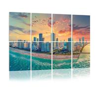 8 Pack Acoustic Wall Panels Sound Absorbing Wall Art acoustic foam Sunset Miami South Beach Florida 48"x32" Sound Proofing Panels for walls Decorative Noise Dampening