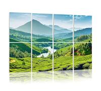 8 Pack Acoustic Wall Panels Sound Absorbing Wall Art acoustic foam Tea plantations river hills Kerala India 48"x32" Sound Proofing Panels for walls Decorative Noise Dampening