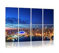 8 Pack Acoustic Wall Panels Sound Absorbing Wall Art acoustic foam Toronto skyline 48"x32" Sound Proofing Panels for walls Decorative Noise Dampening