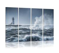 8 Pack Acoustic Wall Panels Sound Absorbing Wall Art acoustic foam Turbulent ocean lighthouse 48"x32" Sound Proofing Panels for walls Decorative Noise Dampening