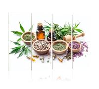 8 Pack Acoustic Wall Panels Sound Absorbing Wall Art acoustic foam various glass bottles oil thc tincture leaves marble 48"x32" Sound Proofing Panels for walls Decorative Noise Dampening