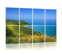 8 Pack Acoustic Wall Panels Sound Absorbing Wall Art acoustic foam View hills vineyards towards coastline Italy 48"x32" Sound Proofing Panels for walls Decorative Noise Dampening