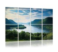 8 Pack Acoustic Wall Panels Sound Absorbing Wall Art acoustic foam View Hudson River Valley from Trophy Point West Point NY 48"x32" Sound Proofing Panels for walls Decorative Noise Dampening