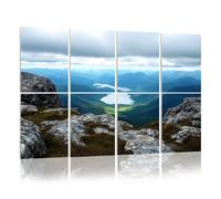 8 Pack Acoustic Wall Panels Sound Absorbing Wall Art acoustic foam View Lake Placid From Whiteface Mountain Adirondacks 48"x32" Sound Proofing Panels for walls Decorative Noise Dampening