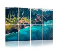 8 Pack Acoustic Wall Panels Sound Absorbing Wall Art acoustic foam View Napali Coast Kauai island Hawaii 48"x32" Sound Proofing Panels for walls Decorative Noise Dampening
