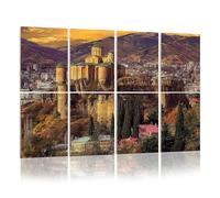 8 Pack Acoustic Wall Panels Sound Absorbing Wall Art acoustic foam view tbilisi sunset georgia country rocky mountain sunset 48"x32" Sound Proofing Panels for walls Decorative Noise Dampening