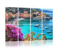 8 Pack Acoustic Wall Panels Sound Absorbing Wall Art acoustic foam Villefranche sur mer village France 48"x32" Sound Proofing Panels for walls Decorative Noise Dampening