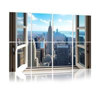 8 Pack Acoustic Wall Panels Sound Absorbing Wall Art acoustic foam Window View New York City Sky Nature Cities Photography 48"x32" Sound Proofing Panels for walls Decorative Noise Dampening