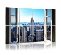 8 Pack Acoustic Wall Panels Sound Absorbing Wall Art acoustic foam Window View New York City Sky Nature Cities Photography 48"x32" Sound Proofing Panels for walls Decorative Noise Dampening