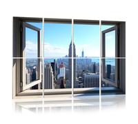 8 Pack Acoustic Wall Panels Sound Absorbing Wall Art acoustic foam Window View New York City Sky Nature Cities Photography 48"x32" Sound Proofing Panels for walls Decorative Noise Dampening