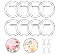 8 Pack Acrylic Button Pins Badge Clear Button Pin with 8 SIM Card Removal Tool Custom Badge Pins Kit Round Picture Photo Buttons Maker Make Your Own Badges for DIY Craft Supplies Backpack Jacket Hat