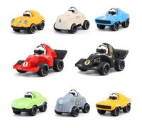 8-Pack Alloy Press to Go Toy Race Cars - Die-Cast Collectible Model Set, Multi-Color Race Cars #1 to #8, Ideal Birthday/Christmas for Kids 3+ & Collectors