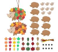 8 Pack Autumn Crafts for Kids, DIY Maple Leaf Hedgehog Creative Kit | Peel & Stick, Classroom Activity, Fall Decor