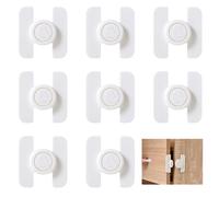 8 Pack Baby Proof Fridge Lock, Keyless Refrigerator Door Latch, Safety Latches for Cabinets Drawers, No Tools Needed or Drill Installation, White