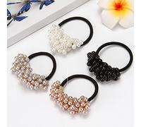 8-Pack Beaded Hair Ties - Trendy Hair Elastics Adorned with Sparkling Plastic Pearls - Elastic Hair Ropes Bands - Hair Bracelet Ponytail Holders - Korean-Inspired Hair Accessories for Women & Girls