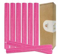 8 Pack Beeswax Taper Candles, Natural Bees Wax Candles for Home,Unscented & Dripless Candle Sticks Bulk, 9" Long, 4 Hours Burn Time, Hot Pink Beeswax Candles by Lacaser