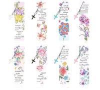 8 Pack Bible Verses Diamond Painting Bookmarks Kit, DIY Diamond Art Kits for Kids & Adults with 8 Designs, Tools, Rhinestones, Easy DIY Beautiful Diamond Art Bookmarks as Gifts for Reading Lovers