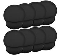 8 Pack Black Ergonomic Mouse Pad with Wrist Rest Support, Round Gaming Mousepad with Smooth Surface & Non-Slip Rubber Base for Computer, Laptop, Office, Comfortable Memory Foam for Wrist Cushion