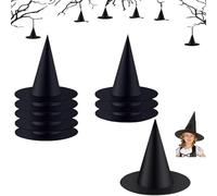 8 Pack Black Witches Hat & Wizard Hat, Witch Hats for Halloween Party Decorations, Lightweight Cosplay Costume Accessories for Adults, Kids, Unisex Halloween Decor & Fancy Dress Parties