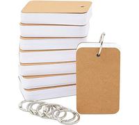 8 Pack Blank Flash Cards with Rings for Studying with 50 Sheets Each, 250gsm Index Notecards (2.2 x 3.5 in)