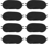 8-Pack Blindfold Sleep Mask for Party Games Travel Sleep Team Build Party Supply - Eye Covers for Sleeping with Adjustable Strap - Sleeping Masks for Women Men Kids, Black