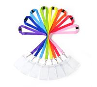 8 Pack Breakaway Lanyard with Badge Card Holders, Durable Rainbow Neck Safety Lanyards Straps for Name Badge Holders in Bulk, Assorted 8