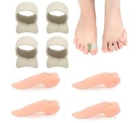 8 Pack Bunion Correctors Version 2-4 Big Toe Straighteners & 4 Small Toe Spacers, Sweat-Absorbent Elastic Strap, Non-slip Stay-On Design, For Overlapping Toes, Hallux Valgus Pain Relief (Men/Women)