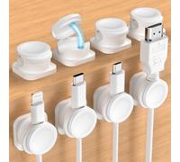 8 Pack Cable Organizer Holder Clips, 2025 Upgraded Magnetic Desk Cable Clips Management, Wire Holder Organiser for Nightstand, Kitchen Appliances, Office Supplies, Phone Cable, Wall, Car - White (7mm)