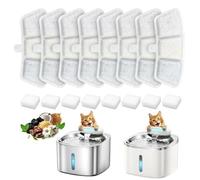 8 Pack Cat Water Fountain Filters Compatible with Oneisall PW04 3.5L Wireless Stainless Steel Cat Fountain for Drinking, Multi-Layer Filtration with 8 Cat Filters 8 Sponges for Pump for Fresh Healthy