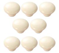 8 Pack Ceramic Cabinet Knobs Round Shape Cream White Drawer Knob Home Cupboard Kitchen Dresser Pull Handle Cabinet Hardware Knobs, Diameter 38mm/ 1.50"