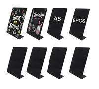 8 Pack Chalkboard Signs A5 - Small Mini Blackboard Black Chalk Display Board Signs for Tables Buffet Wedding Party Erasable Rectangle 21 x 15 cm