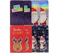 8 Pack Christmas Money Wallets with Red Envelopes - Festive Gift Card Holders for Cash, Vouchers & Presents - Cute Santa, Penguin, Reindeer & Merry Christmas Designs - 16 x 9 cm