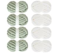 8 Pack Chunky Chenille Yarn for Crocheting Soft P Yarn Thick Fuzzy Knitting Yarn in Cream Khaki Sa & Grey Perfect for Hand & Arm Knitting Projects