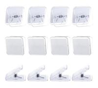 8 Pack Clear Hanging Clips - Strong Self-Adhesive Spring Clips for Tapestry, Blankets, Posters & Wall Decor - Multi-Purpose Hooks for Clothing, Flags & Fabric Displays - Damage-Free Hanging Solution w