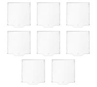 8 Pack Clear Hinged Fire Alarm Call Point Cover Protective Guard for Manual Break Glass Buttons Compatible with Eaton, Menvier, Gent, KAC Models Durable Smoke Alarm Cover & Spare Break Glass Replac