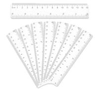 8 Pack Clear Straight Ruler, 15cm/6inch Clear Multipack Transparent Plastic Ruler, Shatter Resistant Shatterproof Metric for Student School Classroom Office