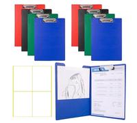 8 Pack Clipboard Folder A4 with 2 Pack Lable, Foldover Clipboard with Cover File Document Organiser with Pen Holder for School Office Supply