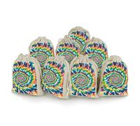 8 Pack Colorful Spiral Tie Dye Muslin Bags 5x7 Inch Cotton Linen Drawstring Pouches for Gifts Jewelry Wedding Favors Party Reusable Cloth Storage Sacks with Double Strings for Jewelry DIY Crafts