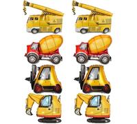 8 Pack Construction Balloons Tractor Aluminum Foil Balloon Excavator Shaped Mylar Balloon Dump Truck Balloons for Digger Birthday Engineering Vehicle Traffic Theme Birthday Party Decor