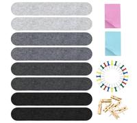 8 Pack Cork Boards for Walls, Office Pin Board with 50 Push Pins and 10 Clips, Self-Adhesive Notice Boards for Bedroom Door & Home Office Paste Notes, Photos, Schedules