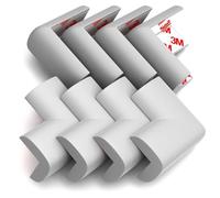 8-Pack Corner Protectors Baby Proof, Furniture Corner and Edge Safety Bumpers, Soft Rubber Foam Cushion Covers, 3M Taped Corner Guards, Baby Child Proofing Pads, Table Corner Protectors, Grey